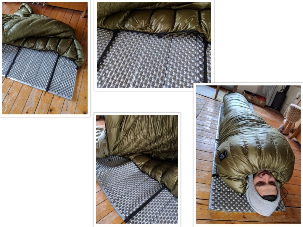 The quilt attachment straps are used to secure the quilt to the sleeping pad and prevent heat loss